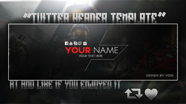 gaming twitter header template