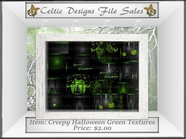CD Creepy Halloween Green Textures