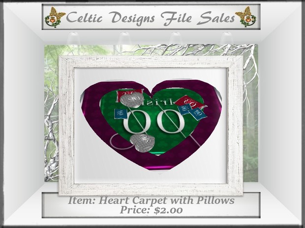 CD Heart Carpet with Pillows