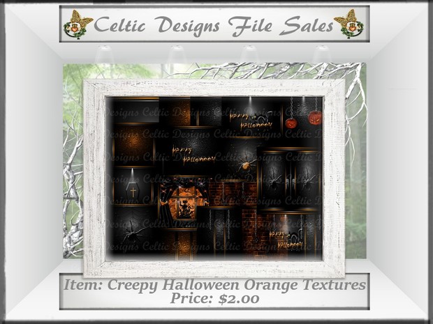 CD Creepy Halloween Orange Textures
