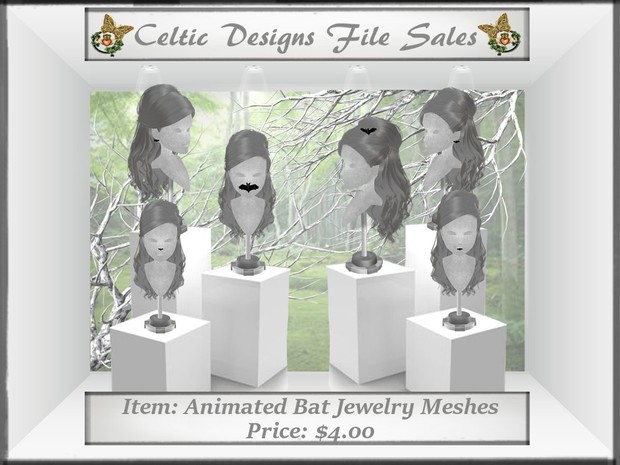 CD Animated Bat Jewelry Meshes