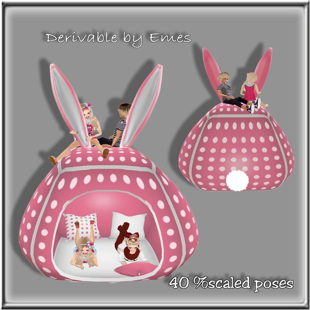 40 % KIDS BUNNY TENT BED MESH