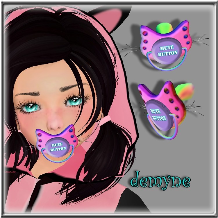  GIRLS  CAT  PACIFIER WITH WHISKERS  ANIMATED MESH Emes