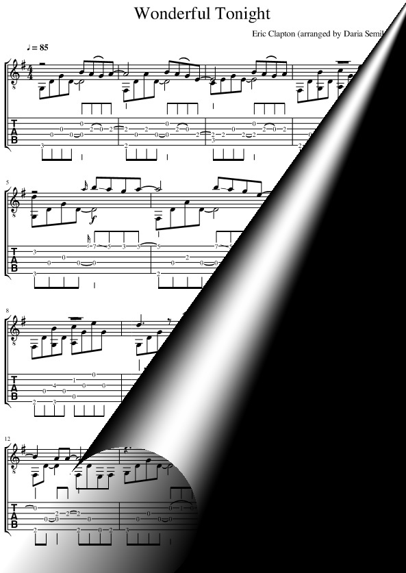 Wonderful Tonight (Sheet Music + TAB)