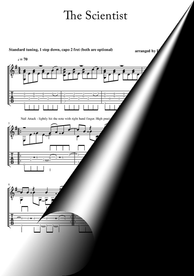The Scientist (fingerstyle arrangement)