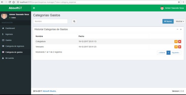 Sistema Web de Contabilidad, Ingresos y Gastos
