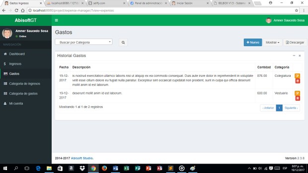 Sistema Web de Contabilidad, Ingresos y Gastos