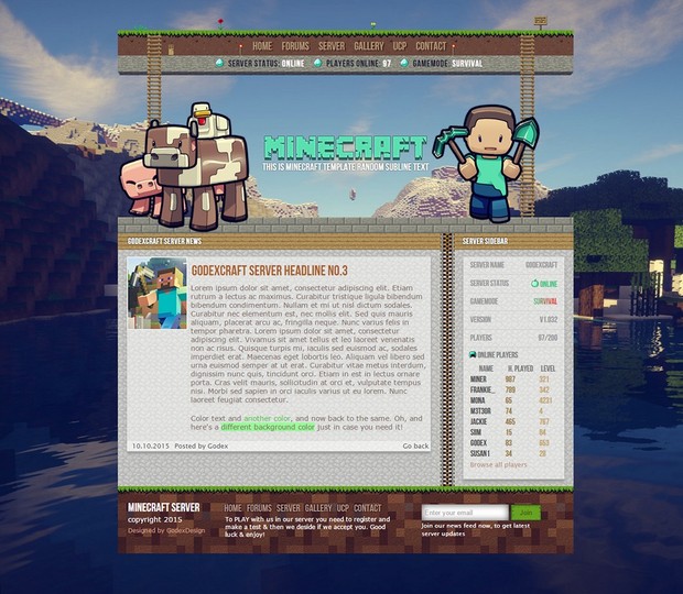 Mineccraft Template V3 - Full license