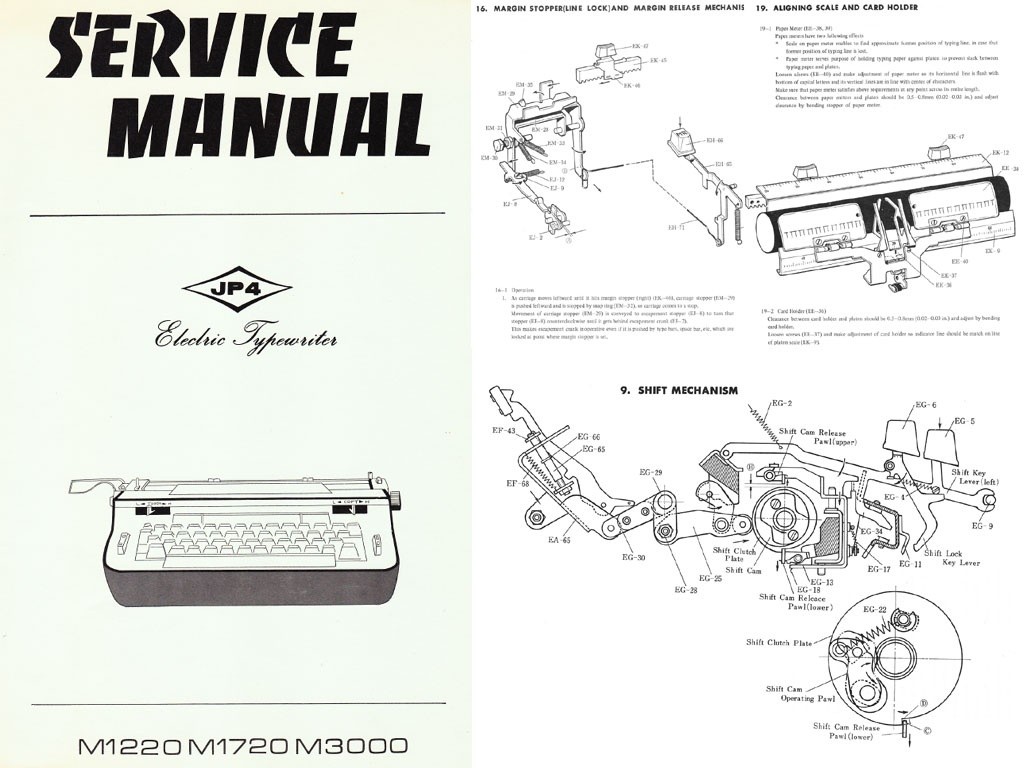 Brother JP4 Electric Portable Typewriter Repair Adjus TWDB Operation OOPRAP