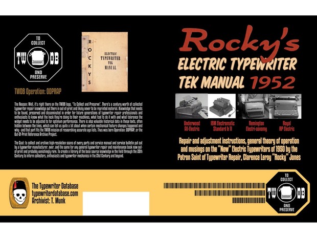 Rocky's Electric Typewriter TEK Manual 1952
