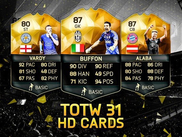 FIFA 16 TOTW 31 HD CARDS