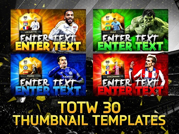 FIFA 16 TOTW 30 Thumbnail Template Pack