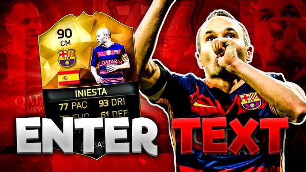 FIFA 16 90 Iniesta Thumbnail Template (NO PHOTOSHOP NEEDED) TOTW 27