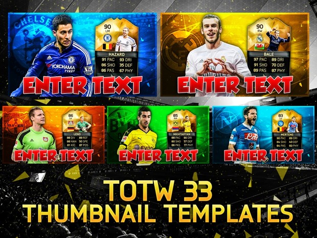 FIFA 16 TOTW 33 PLAYER THUMBNAIL TEMPLATES