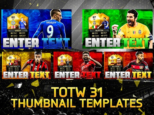 FIFA 16 TOTW 31 THUMBNAIL TEMPLATE PACK