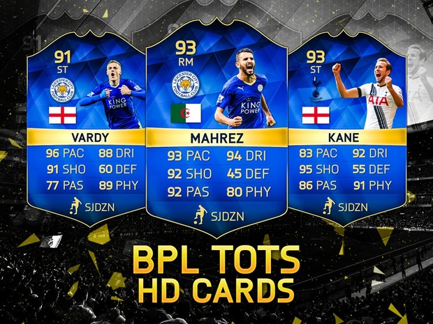 FIFA 16 BPL TOTS HD CARDS