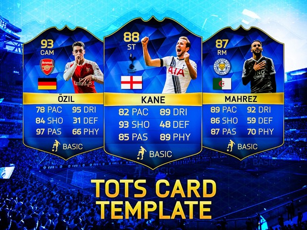 FIFA 16 HD TOTS CARD TEMPLATE