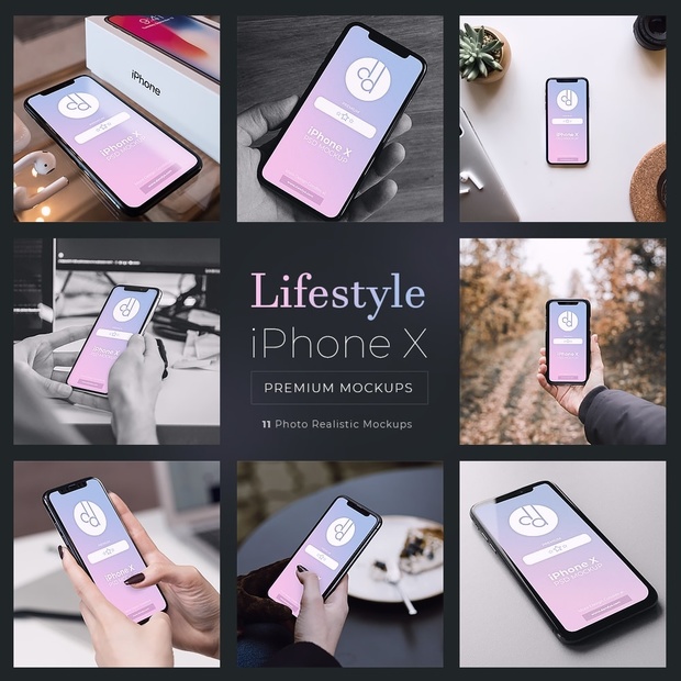 11 Premium iPhone X Lifestyle PSD Mockups