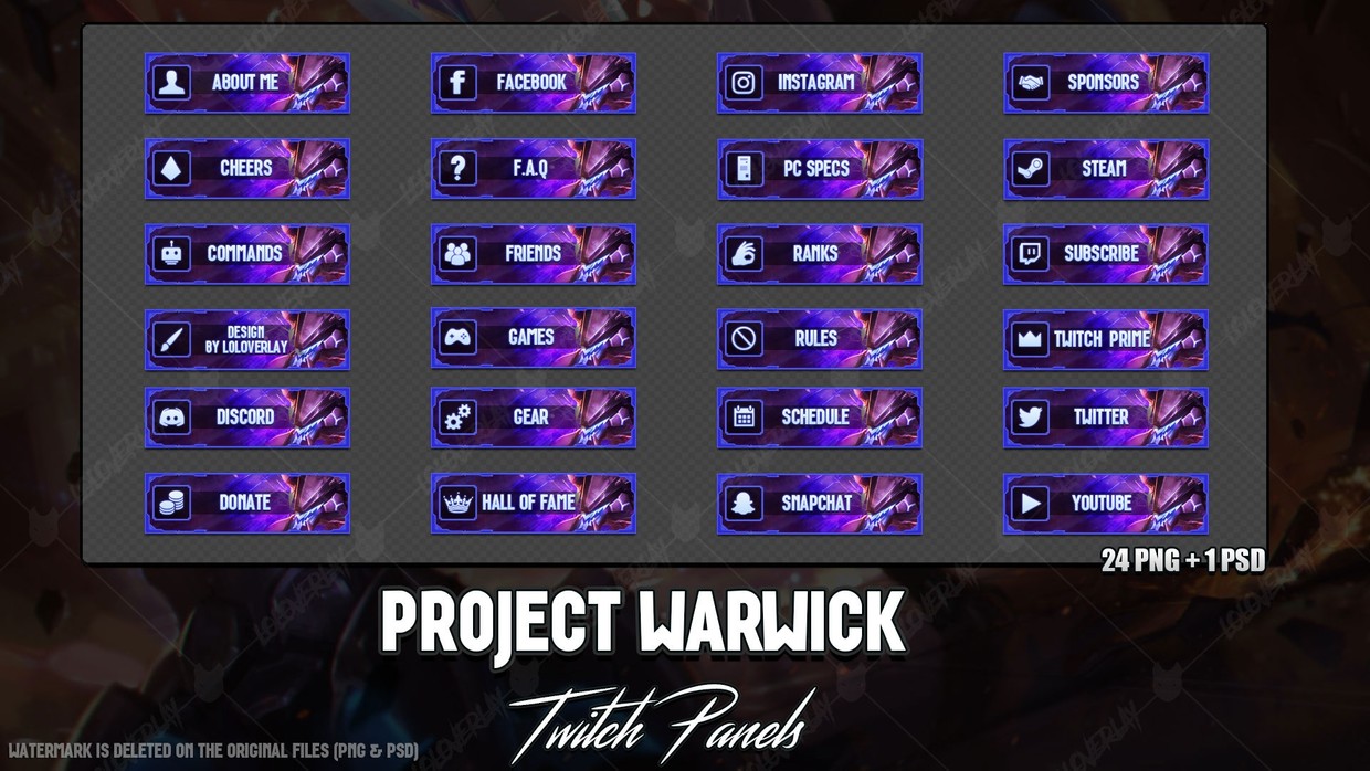 PROJECT WARWICK TWITCH PANELS LoLoverlay