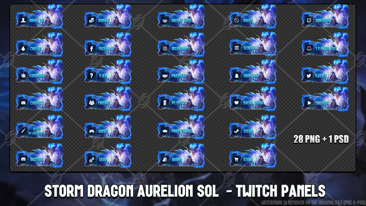 🐉 STORM DRAGON AURELION SOL - TWITCH PANELS - LoLoverlay