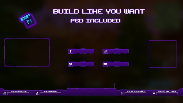 fortnite overlay purple 10 png 1 psd - psd fortnite png