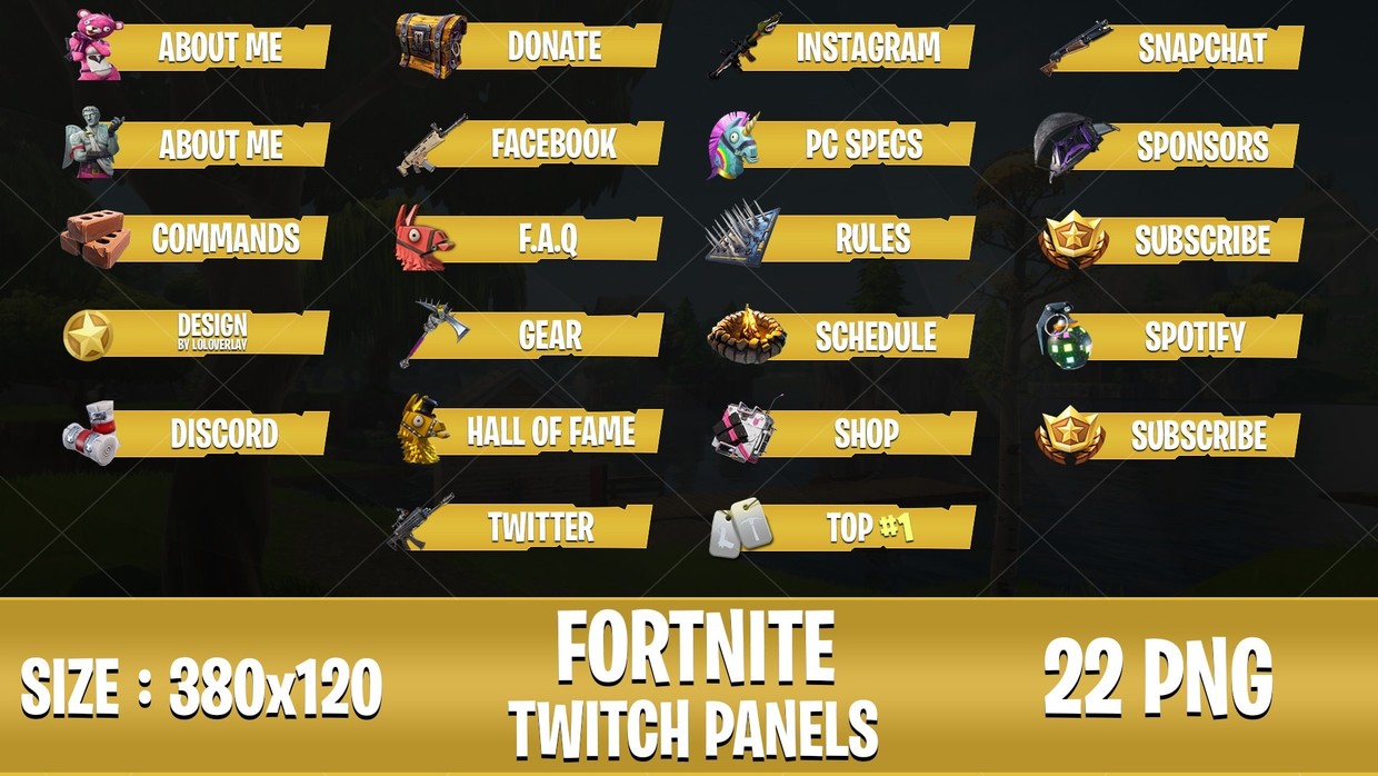 Yellow Gold Fortnite Twitch Panels 22 Png Loloverlay