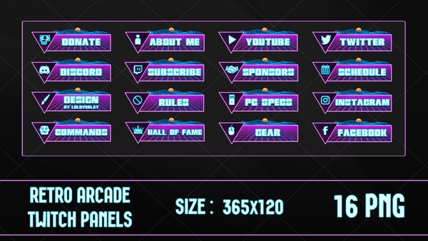 RETRO ARCADE - TWITCH PANELS - LoLoverlay