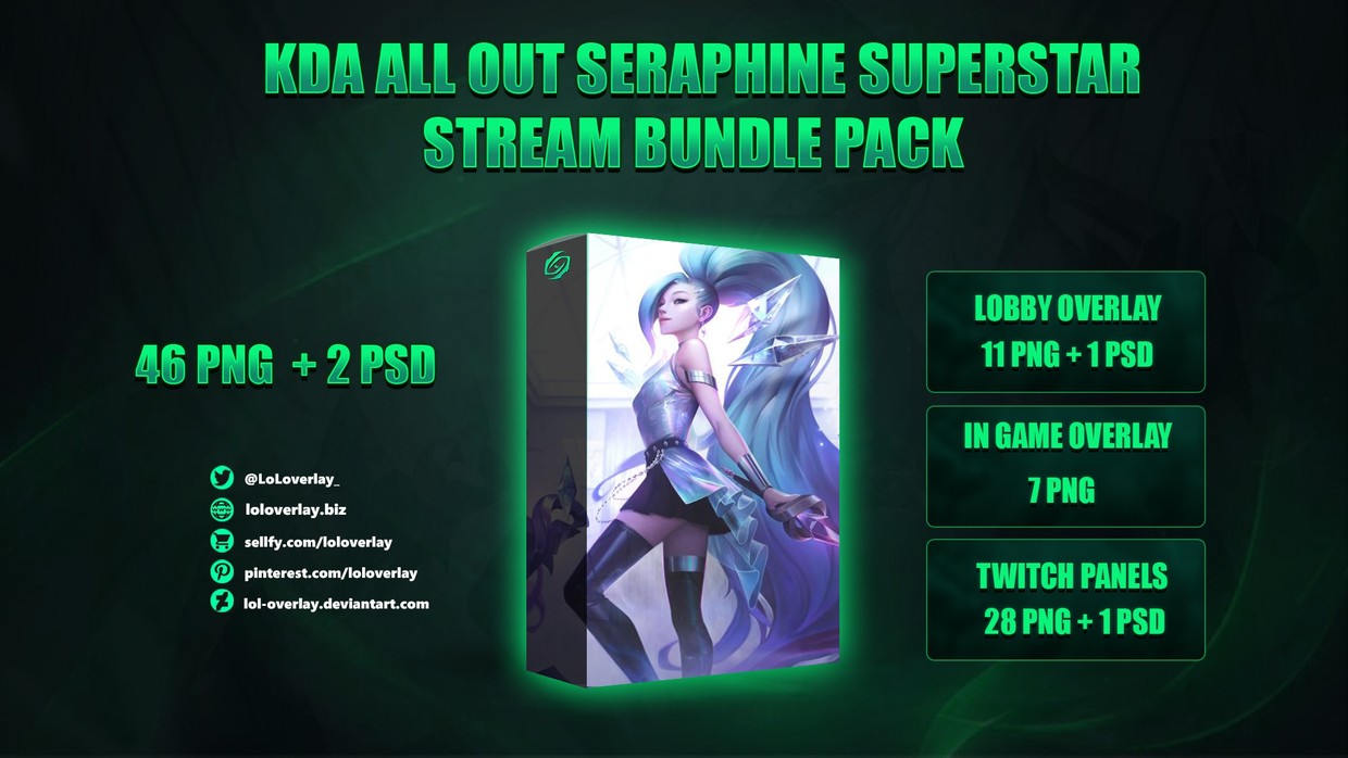 🎙️KDA ALL OUT SERAPHINE SUPERSTAR - STREAM BUNDLE [46 - LoLoverlay