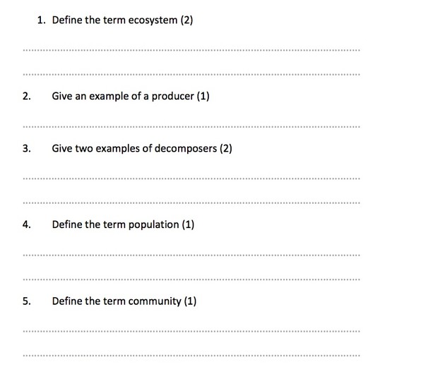 IGCSE Biology - Ecology and the Environment Revision Quiz