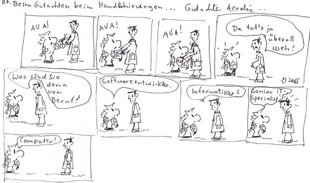 Comic: Sammy das Krankenhausfluchttier