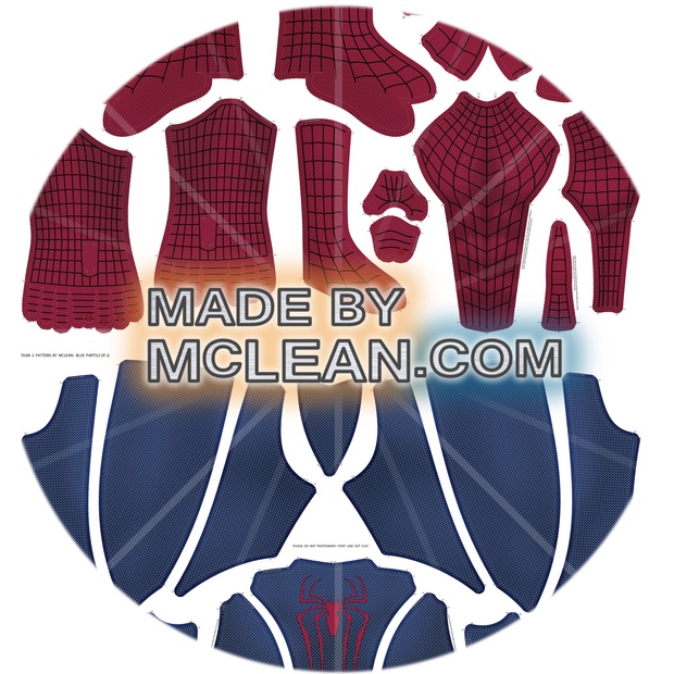 MadebyMcLean Amazing Spider-Man 2 Dye-Sublimation Ready Print with Separated Blue and Red Sections