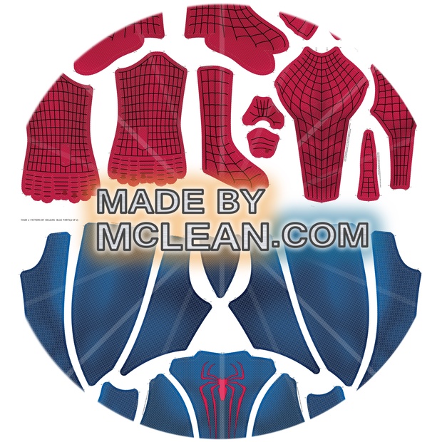 MadebyMcLean Bright Colors Amazing Spider-Man 2 Dye-Sub Ready Print w/ Separated Blue/Red Sections