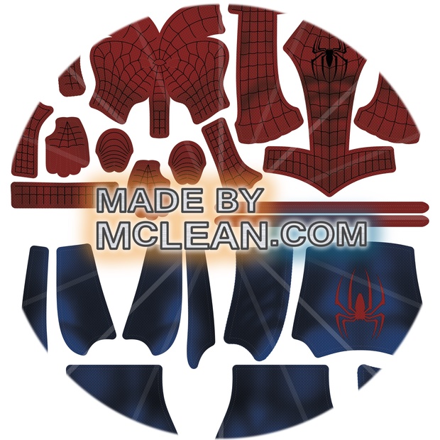 MadebyMcLean Ultimate Spider-Man Dye-Sublimation Ready Print with Separated Blue and Red Sections