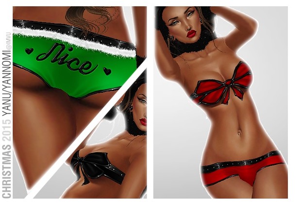 :: XMAS TEXT PANTIES + BOW TOPS ::
