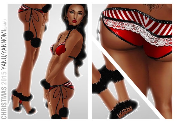 :: XMAS CANDY CANE BIKINI + ACCESORIES ::