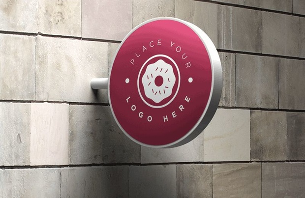 FREE WALL SIGN MOCK-UP IN PHOTOSHOP