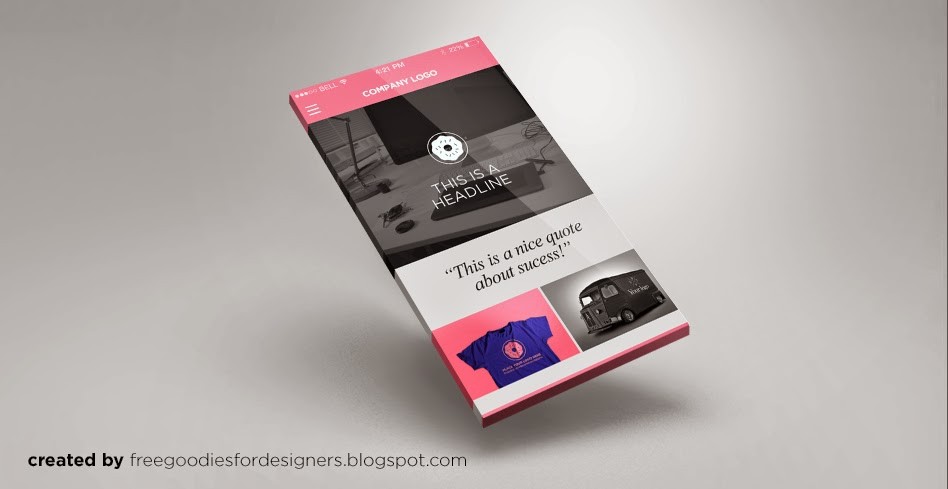 Download FREE ISOMETRIC MOCKUP OF A MOBILE SCREEN - FGD