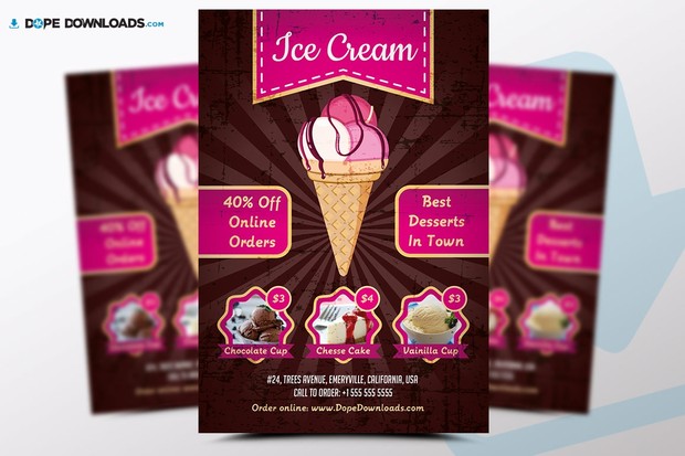 ice cream flyer template dope downloads