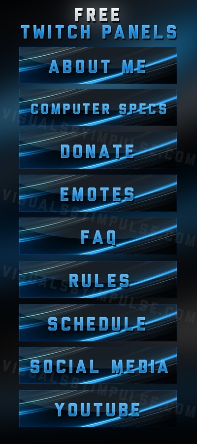 Blue Abstract Twitch Panels