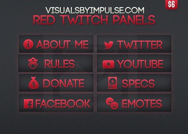 Red Twitch Panels