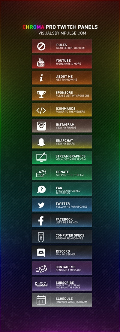 Chroma Pro Twitch Panels