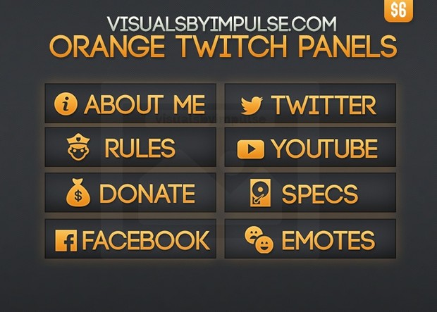 Orange Twitch Panels