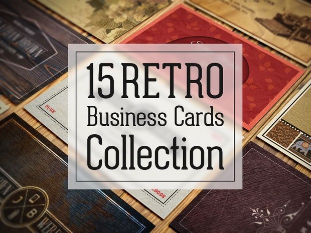 15 retro business cards collection digital space