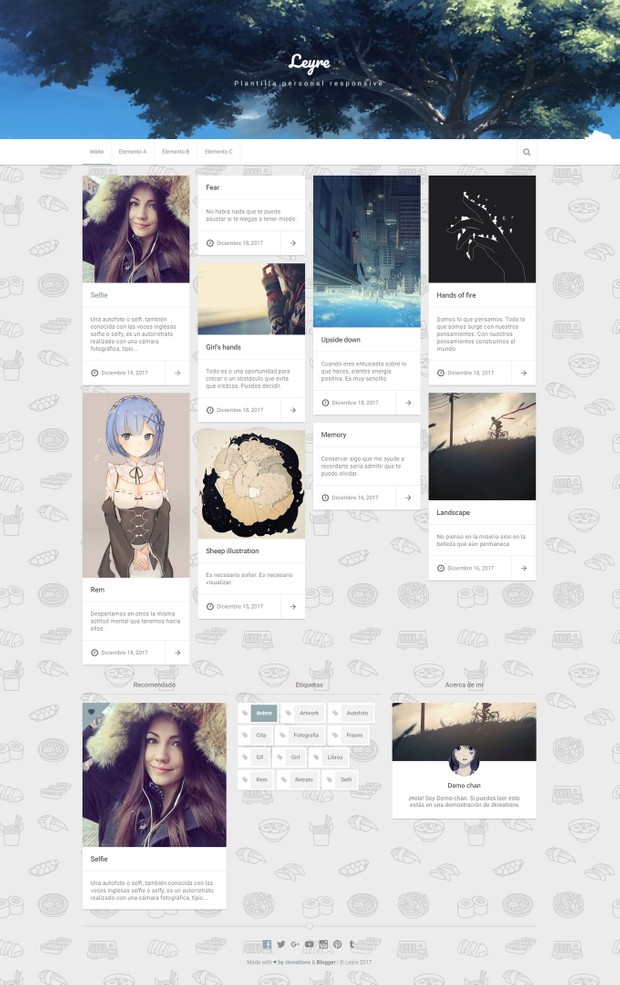 Leyre.xml v2.3.88 - Plantilla para blog personal, Blogger