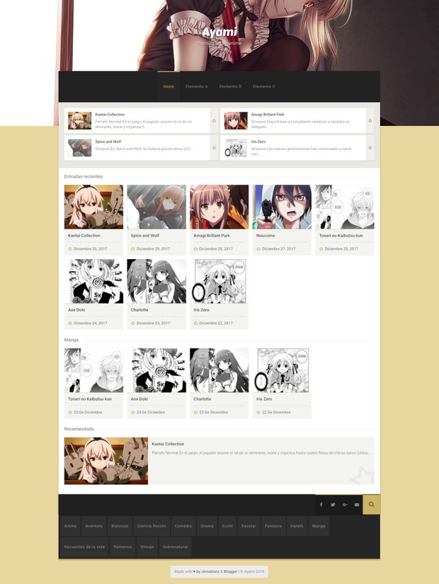 Ayami.xml v2.1.11 - plantilla anime responsive para Blogger