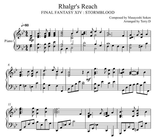 Final Fantasy XIV : Stormblood - Rhalgr's Reach for piano solo ( Arr.by Terry:D )