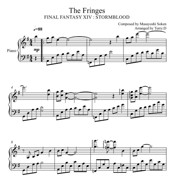 Final Fantasy XIV : Stormblood - The Fringes theme for piano solo ( Arr.by Terry:D )