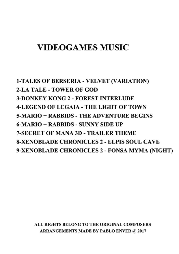 VIDEOGAMES MUSIC 2017