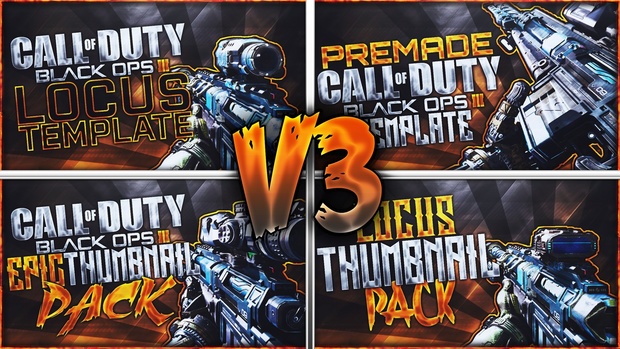 Black Ops 3 Thumbnail Template Pack V3 - Locus Sniper Rifle Edition