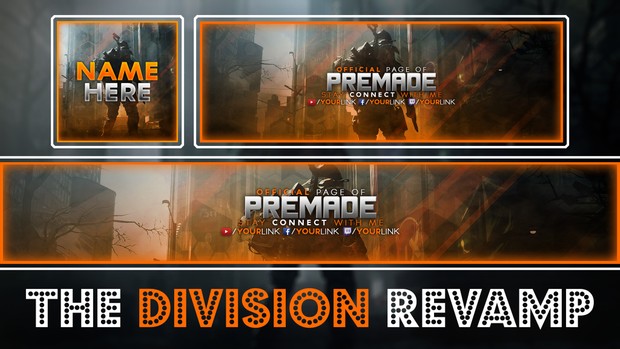 The Division Social Media Revamp Template Pack - Avatar, YouTube Banner, Twitter Header